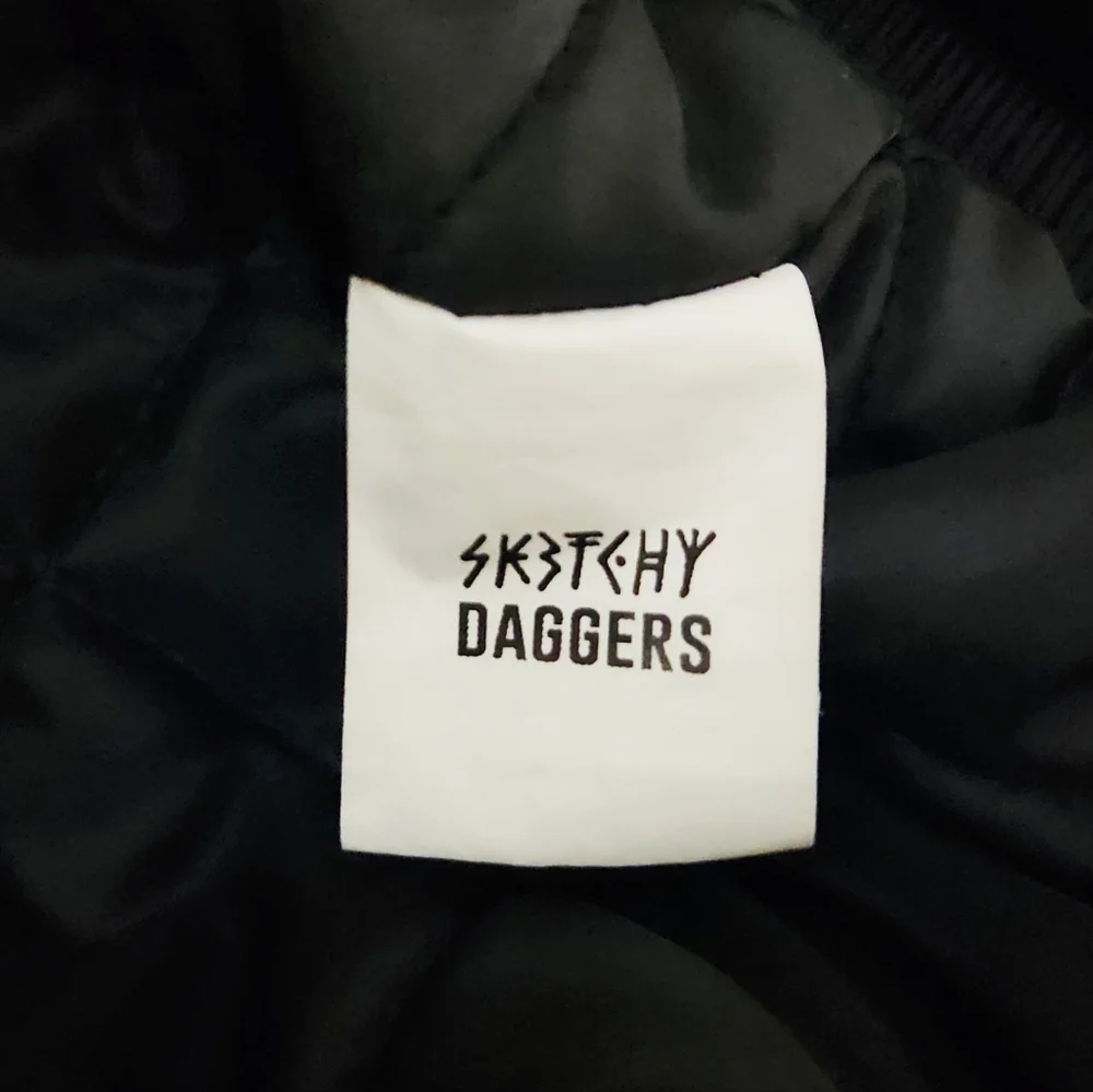 Sketchy Tank x Swallows & Daggers Varsity Jacket extremely Rare Exclusive Black - Picture 11 of 12